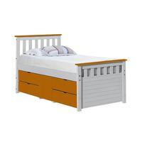 Captains ferrara storage bed - Single - White and Orange