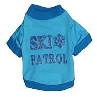 Cat / Dog Shirt / T-Shirt Blue Dog Clothes Spring/Fall Letter Number / Snowflake
