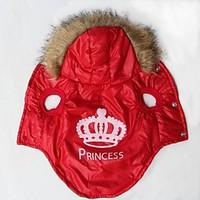 Cat / Dog Coat / Hoodie Red Dog Clothes Winter / Spring/Fall Tiaras Crowns Keep Warm