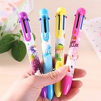 Cartoon 6-Color Ballpoint Pen(1 PCS Random Color)