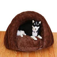 Cat Dog Bed Pet Baskets Solid Soft Brown