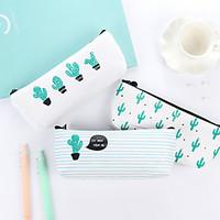 cactus pattern canvas stationery bag 1 pcs