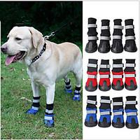 Cat Dog Shoes Boots Waterproof Winter Spring/Fall Color Block Red Blue Black Cotton