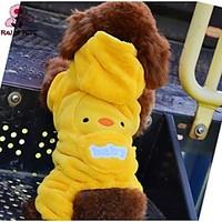 Cat Dog Hoodie Clothes/Jumpsuit Yellow Dog Clothes Winter Spring/Fall Cartoon Cute Casual/Daily