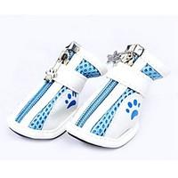 Cat / Dog Shoes Boots Cute Winter / Summer / Spring/Fall Color Block Blue PU Leather (Random Color)