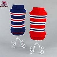 Cat / Dog Sweater Red / Blue Dog Clothes Winter / Spring/Fall Stripe Fashion / Casual/Daily