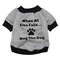 Cat / Dog Shirt / T-Shirt Gray Dog Clothes Spring/Fall Letter Number