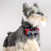 cat dog adjustable polka dots collar bowtie with bells