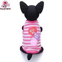 Cat / Dog Shirt / T-Shirt Purple / Pink Dog Clothes Summer Hearts / Stripe Wedding / Cosplay