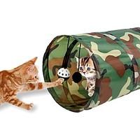 Cat Toy Pet Toys Tubes Tunnel Foldable Bell Textile Blue Camouflage Color Blue/Red Zebra/Strip Assorted Color
