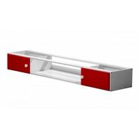 Catania Underbed Cupboards With Open Shelf in White with Red details