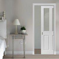 Canterbury White Single Pocket Door - Clear Glass