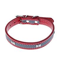 cat dog collar reflective adjustableretractable red black blue rose pu ...