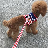 Cat Dog Harness Leash Adjustable/Retractable Running Training Stripe Red Blue Pink Fabric Sponge