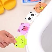 Cartoon Toilet Cover Lifting Device Bathroom Toilet Lid Portable Bathroom Toilet Seat Clamshell Holder(Ramdon Color)