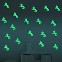 cartoon luminous unicorns wall stickers for kids rooms home decor livi ...