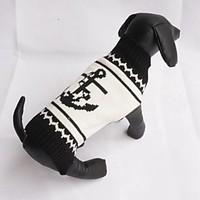 Cat Dog Sweater Dog Clothes Winter Spring/Fall Sailor Fashion Casual/Daily Black
