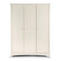 cameo 3 door wardrobe in white by julian bowen