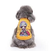 Cat Dog Shirt / T-Shirt Vest Dog Clothes Summer Princess Cute Fashion Casual/Daily Lady Girl Yellow Cotton Pet Clothes