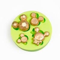 Cartoon Mouse Head Cupcake Decoration Silicone Fondant Mold Sugarcraft Tools Polymer Clay Chocolate Candy Making