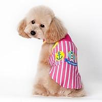 Cat Dog Vest Dog Clothes Summer Sailor Casual/Daily Sports Blue Pink