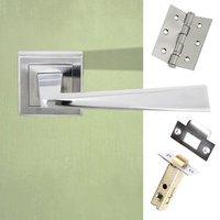 california status lever on square rose satin chrome handle pack