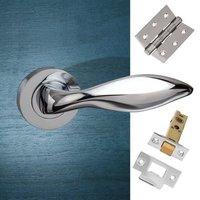 Catania Mediterranean Lever On Rose - Polished Chrome Handle Pack