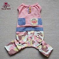 Cat Dog Clothes/Jumpsuit Blue Pink Dog Clothes Winter Spring/Fall Camouflage Holiday Fashion