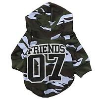 Cat / Dog Coat / Hoodie Green Dog Clothes Winter Camouflage Cosplay