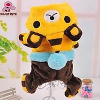 Cat Dog Hoodie Clothes/Jumpsuit Yellow Blue Rose Dog Clothes Winter Spring/Fall Cartoon Cute Casual/Daily