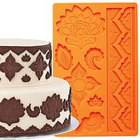 Cake Decoration Tools Global Fondant and Gum Paste Mould Cake Border Silicone Mold FM-03