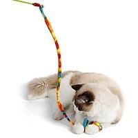 Cat Toy Pet Toys Interactive Teaser Rope Foldable Stick Cat Plastic Fabric Leopard Rainbow