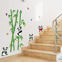 Cartoon Panda Bamboo Forest Family Wall Stickers Environmental Children\'s Bedroom Wall Stickers