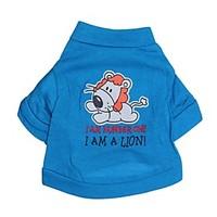 Cat / Dog Shirt / T-Shirt Blue Dog Clothes Spring/Fall Cartoon / Letter Number