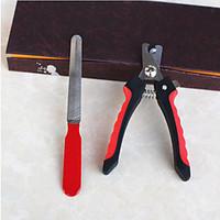 Cat Dog Grooming Health Care Cleaning Scissor Nail File Portable Red