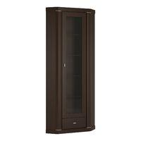 Camden Tall 1 Door 1 Drawer 83cm Glazed Display Cabinet Dark Wenge