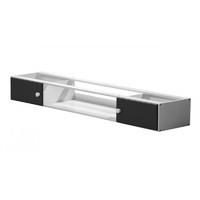 catania underbed cupboards with open shelf in white with graphite deta ...