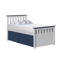 Captains ferrara small storage bed - Single - White and Blue