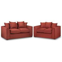 Carter Fabric 3 and 2 Seater Suite Red