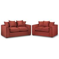 carter fabric 3 and 2 seater suite red