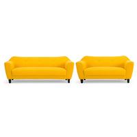 Cassie Fabric 3 and 2 Seater Suite Yellow