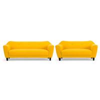 cassie fabric 3 and 2 seater suite yellow