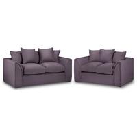 carter fabric 3 and 2 seater suite purple