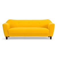 cassie 3 seater fabric sofa yellow