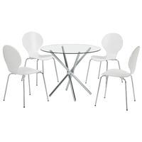 Casa Oval Table Dining Set with 4 Ibiza Chairs White