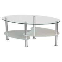 Cara Clear and Frosted Glass Coffee Table