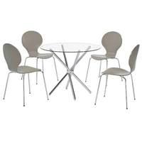 Casa Oval Table Dining Set with 4 Ibiza Chairs Stone
