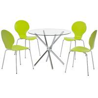 Casa Oval Table Dining Set with 4 Ibiza Chairs Lime