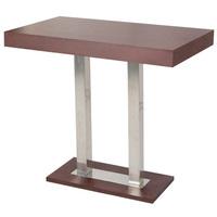 Caprice Bar Table Rectangular In Wenge And Stainless Steel