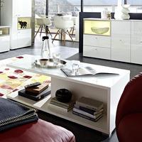 cadiz coffee table rectangular in white with high gloss top